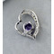 vijolična Silver Heart-shaped Intarzijski diamant nakit Ženske ogrlica - Stran 2