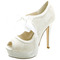 Eleganten čipke visoke pete vodoodporne platforme ženski čevlji saten trakovi banket poročni čevlji modni čevlji - Stran 2