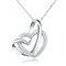 Preproste srebrne ženske dvojno srce ključe in obesek - Stran 1