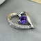 vijolična Silver Heart-shaped Intarzijski diamant nakit Ženske ogrlica - Stran 1