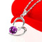 Ženski Purple Crystal Heart-shaped srebrna verižica in obesek - Stran 2