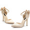 Poročni čevlji iz satena stiletto lok vozel poročne visoke pete - Stran 4
