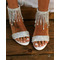 Novi ženski sandali z nosorogovim sandalom z debelo peto Banquet poročni sandali - Stran 2