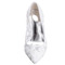 Pomladna čipka plitva usta poudarjena enojni čevlji vezene rože visoke pete bele poročne čevlje - Stran 3