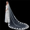 Slonokoščena čista bela poročna tančica vrhunska čipkasta aplikacija s 3 metri dolgimi poročnimi dodatki s tančico - Stran 2