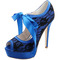 Eleganten čipke visoke pete vodoodporne platforme ženski čevlji saten trakovi banket poročni čevlji modni čevlji - Stran 3