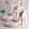 Poročni stiletto poročni čevlji z odprtimi prsti sandali poročne velike družinske čevlje - Stran 3