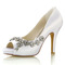 Ženski poročni čevlji Poročni čevlji z bleščicami, kristali, bleščicami, poročne pete, okrašeni z dragulji, Poročni čevlji z visoko peto z visoko peto z okrasnimi kristali in stiletto peto Peep Toe - Stran 5