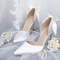 Beli poročni čevlji satenski poročni čevlji z visokimi petami jesenski in zimski modeli - Stran 1