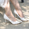 Poročni čevlji z biserno koničastimi visokimi petami, beli satenski poročni čevlji - Stran 3