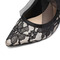 Črne čipke poročni čevlji lok vozel visoke pete koničasti toe strappy čevlji - Stran 3