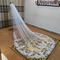 Enoslojna poročna tančica čipkasta poročna tančica aplicirana bela tančica iz slonovine 3 metre - Stran 3