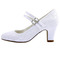 Poročni čevlji iz bele čipke debele pete poročni čevlji z visoko peto družice - Stran 3