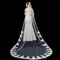 Slonokoščena čista bela poročna tančica vrhunska čipkasta aplikacija s 3 metri dolgimi poročnimi dodatki s tančico - Stran 1