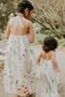Dolžina čaj Poroka Formalno Tila Draped Naravni pasu Cvet dekle obleko - Stran 2