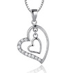 Silver Heart-shaped Ženske Kratek Intarzijski diamantna ogrlica