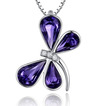 Dragonfly Ženske Crystal vijolična srebrna Dobava debelo ogrlica