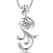 Intarzijami diamant Silver Ženske moda pav ogrlica