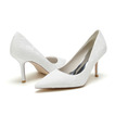 Koničasti enojni čevlji bele čipkaste družinske čevlje poročni poročni čevlji