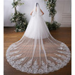Velika pletena čipkasta tančica slonokoščena bela čipkasta poročna tančica, dolga 3,5 metra