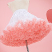 Rožnata spodnja krila iz puffy tila z elastičnim pasom, Princess Ballet Dance Pettiskirts Lolita Cosplay, Rainbow Cloud Short Tutu krilo 45 cm