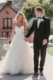 Elegantna Multi Layer Poletje Brez rokavov Dolga Poročne obleko