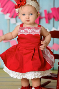 Princesa Formalno banket Čipke Satin Visoko zajeti Otroške obleko