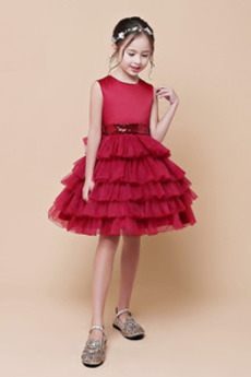 Tila Brez rokavov Glamurozno Poroka Naravni pasu Cvet dekle obleko