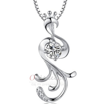 Intarzijami diamant Silver Ženske moda pav ogrlica - Stran 1