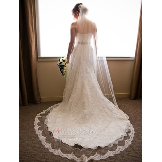 Poroka Veil Long Lace Fabric Long Jesen Long Train - Stran 1