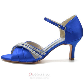 Poročni čevlji iz satenastega metulja stranski votli čevlji z visokimi petami zeleni čevlji za družice - Stran 5