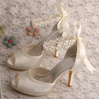 Poročni stiletto poročni čevlji z odprtimi prsti sandali poročne velike družinske čevlje - Stran 2
