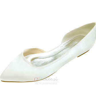 Čevlji s poudarjenimi čevlji iz satena z ravnimi čevlji za maturantski ženski čevlji - Stran 3