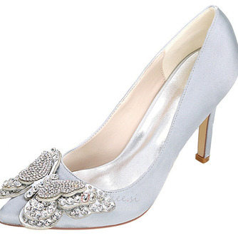 Poročni čevlji iz nosorogovih satena beli poročni čevlji lok poročne čevlje - Stran 3
