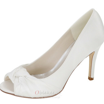 Poročni čevlji z ribjo glavo, saten poročni čevlji stiletto oblačila čevlji visoke kakovosti banket čevlji - Stran 1