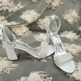 Ženske sandale z visoko peto biserne poročne sandale banketne sandale - Stran 6