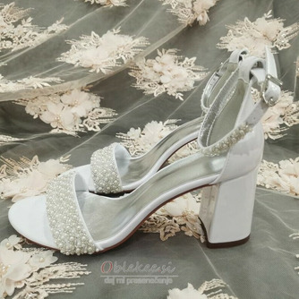Ženske sandale z visoko peto biserne poročne sandale banketne sandale - Stran 7