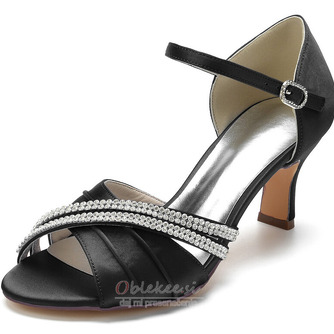 Poročni čevlji iz satenastega metulja stranski votli čevlji z visokimi petami zeleni čevlji za družice - Stran 9