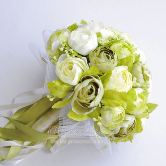Bela kamelija zelena korejski nevesta simulacije cvetje za poroko v roki - Stran 1