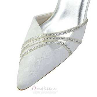Poročni čevlji iz bele čipke poročni čevlji z okrasnimi ženskimi čevlji z okrasnim nosorogovim stiletom - Stran 3