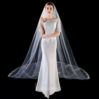 Visokokakovostna čipkasta poročna tančica dolga 3 metre poročna tančica z glavnimi poročnimi dodatki - Stran 4