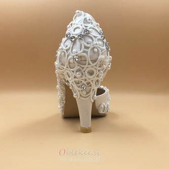 Poročni čevlji iz satenaste čipke s poročnimi čevlji z nosorogovim stiletto ročno izdelani poročni čevlji - Stran 5