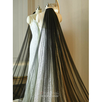 Poročna črna tančica s čipko in bleščicami 3 metre dolga poročna tančica - Stran 4