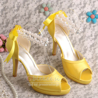 Poročni stiletto poročni čevlji z odprtimi prsti sandali poročne velike družinske čevlje - Stran 4