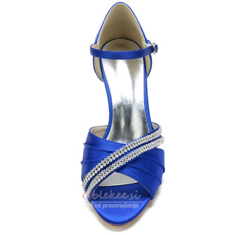 Poročni čevlji iz satenastega metulja stranski votli čevlji z visokimi petami zeleni čevlji za družice - Stran 6