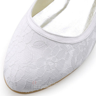 Čipkasti poročni čevlji ravno nosečnice poročni čevlji udobne nizke pete - Stran 3