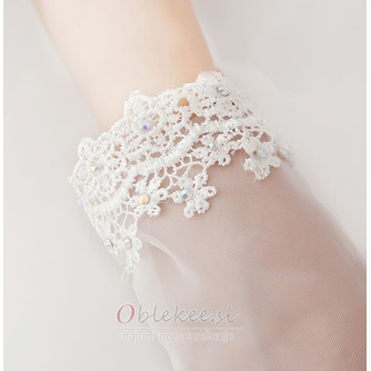 Poroka Rokavice Modern Poletje Lace Bela poln prst dekoracija - Stran 3