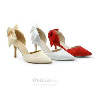Beli poročni čevlji satenski poročni čevlji z visokimi petami jesenski in zimski modeli - Stran 3