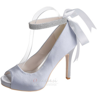 Saten stiletto poročni čevlji ribji usti čevlji banket letne zabave modni čevlji - Stran 8