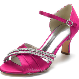 Poročni čevlji iz satenastega metulja stranski votli čevlji z visokimi petami zeleni čevlji za družice - Stran 11